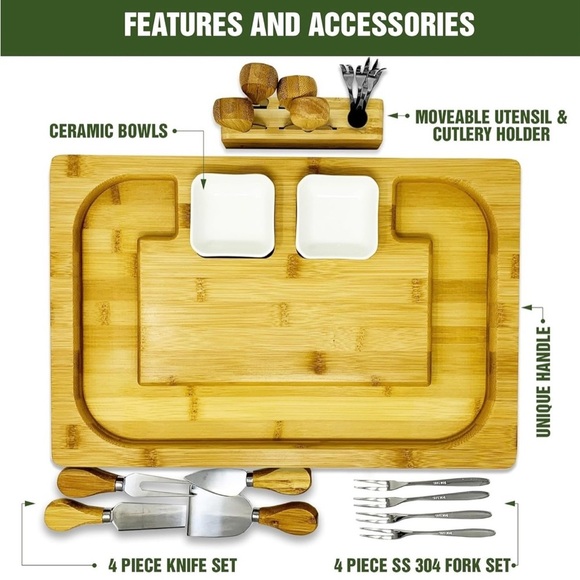 Other - Reversible Bamboo Charcuterie Board Set